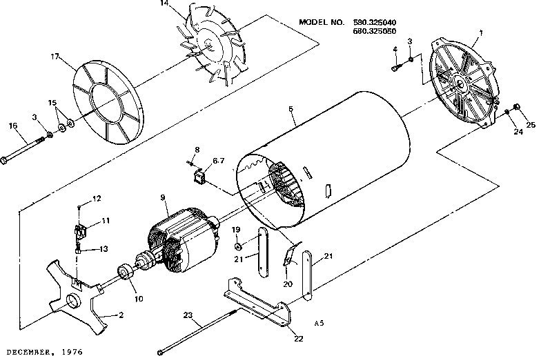 Alternator Diagram and Parts List for 580325050  Craftsman Engine