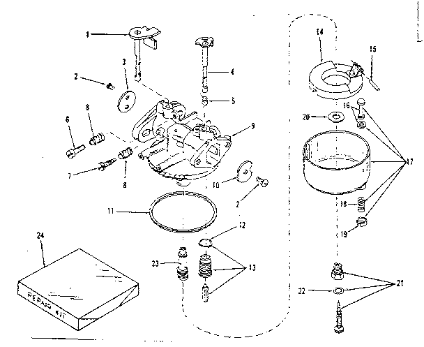 Carburetor No. 29329 (lmg-138) Diagram and Parts List for 14340501  Craftsman Engine