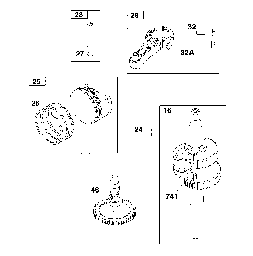 Crankshaft Diagram and Parts List for CMXGWAS021022  Craftsman Pressure Washer