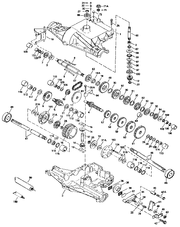 Replacement Parts Diagram and Parts List for 143820-010C  Craftsman Lawn Tractor