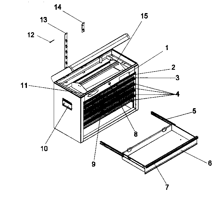 Chest Diagram and Parts List for 706653776  Craftsman Tool Stand & Cart