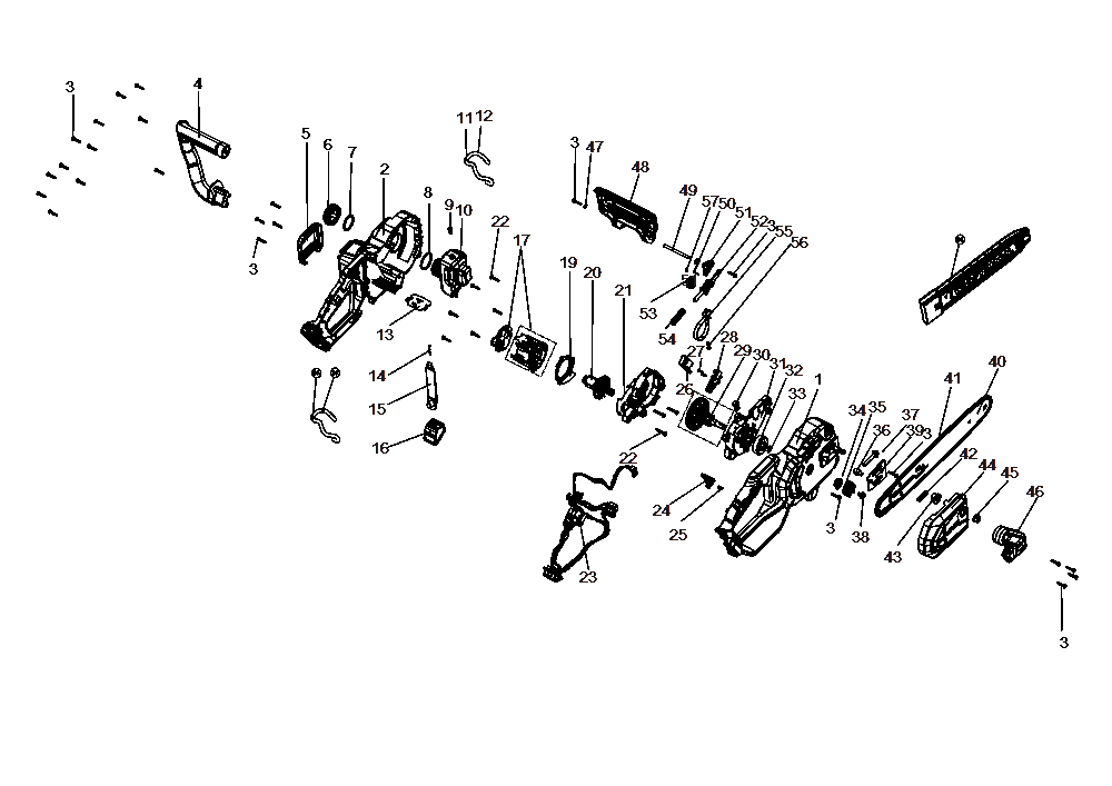 Diagram Diagram and Parts List for CMCCS630B Type 1 Craftsman Chainsaw