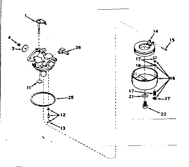 Carburetor Diagram and Parts List for 143217022  Craftsman Engine
