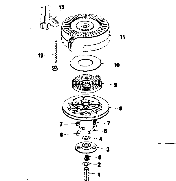 Rewind Starter No. 590621 Diagram and Parts List for 143385012  Craftsman Engine