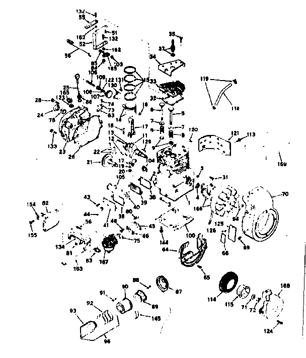 Basic Engine Diagram and Parts List for 143626252  Craftsman Engine