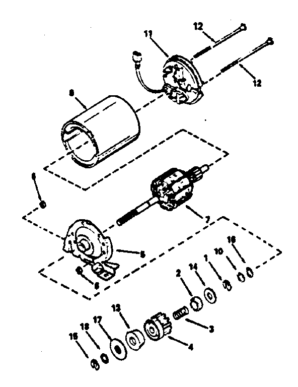 Electric Starter Motor Diagram and Parts List for 143364072  Craftsman Engine