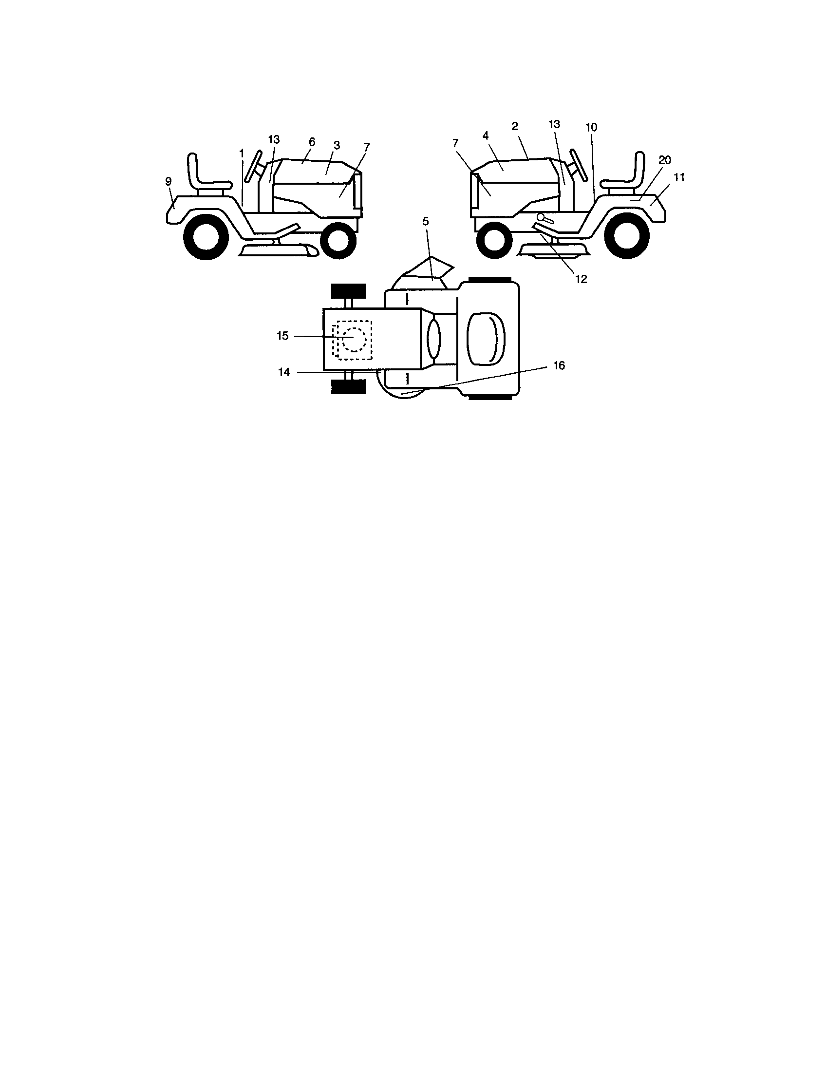 Decals Diagram and Parts List for 917271662  Craftsman Lawn Tractor