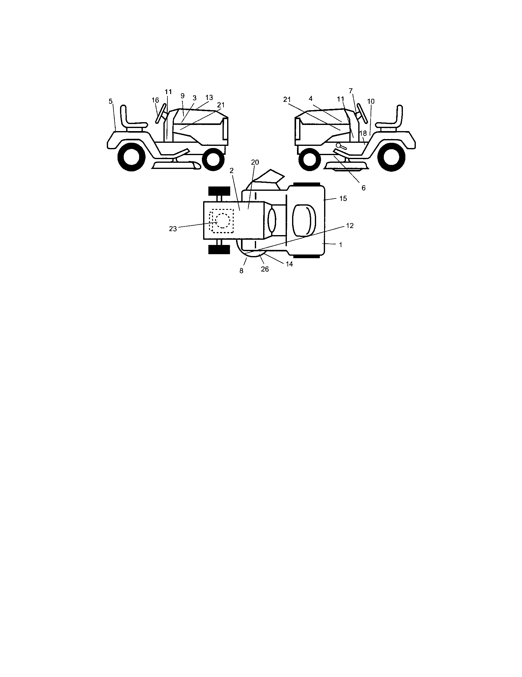 Decals Diagram and Parts List for 9172736401  Craftsman Lawn Tractor