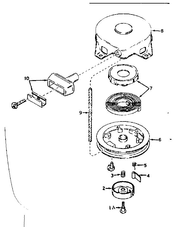 Rewind Starter Diagram and Parts List for 143574022  Craftsman Engine