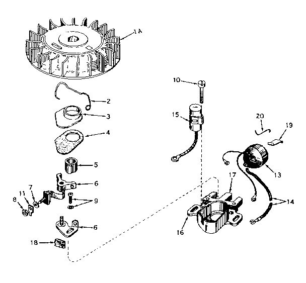 Magneto No. 610690a Diagram and Parts List for 143571112  Craftsman Engine