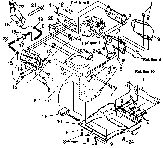 Frame Components Repair Parts Diagram and Parts List for 536884432  Craftsman Snow Blower