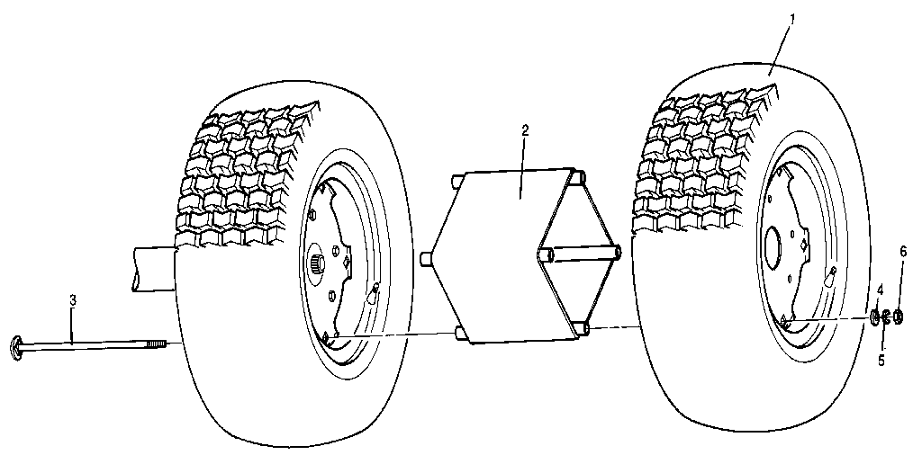 Wheel Spacer Diagram and Parts List for 100265120  Craftsman Lawn Tractor
