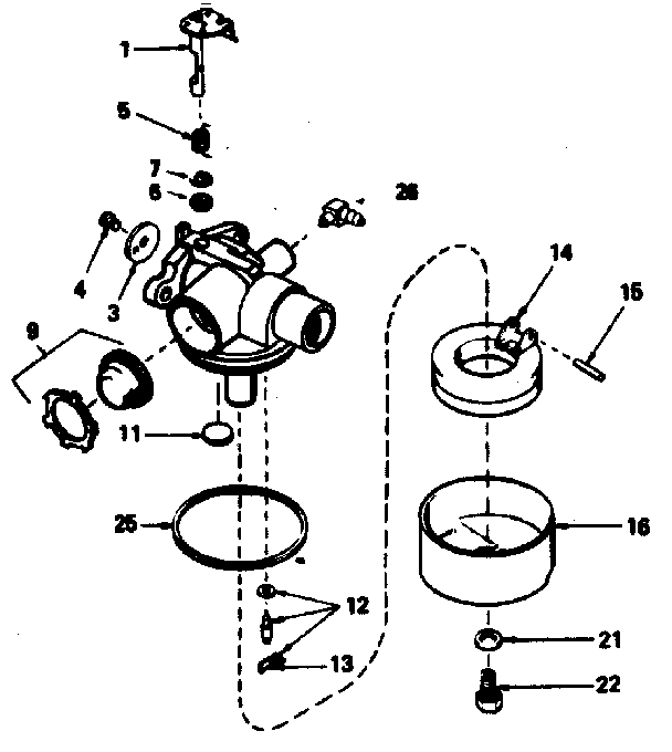Carburetor Diagram and Parts List for 143384382  Craftsman Engine