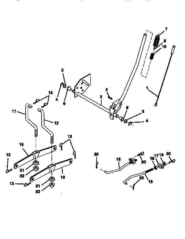 Lift Diagram and Parts List for 917252502  Craftsman Lawn Tractor