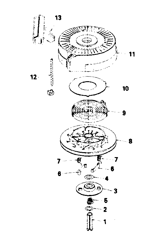 Rewind Starter Diagram and Parts List for 143384102  Craftsman Engine