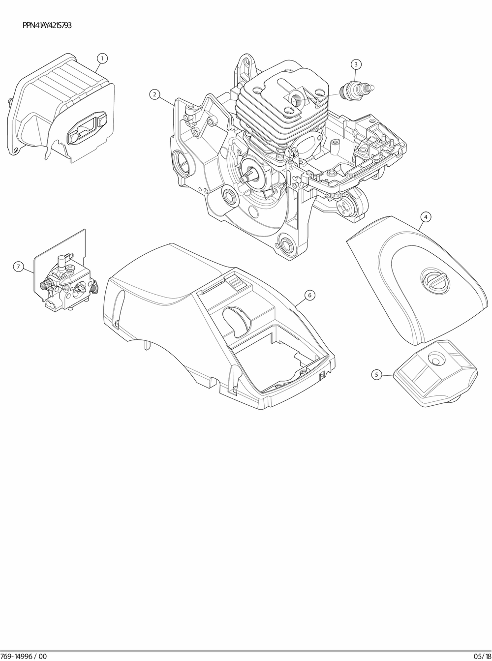 Diagram Diagram and Parts List for CMXGSAMY462S Type 2018 Craftsman Chainsaw