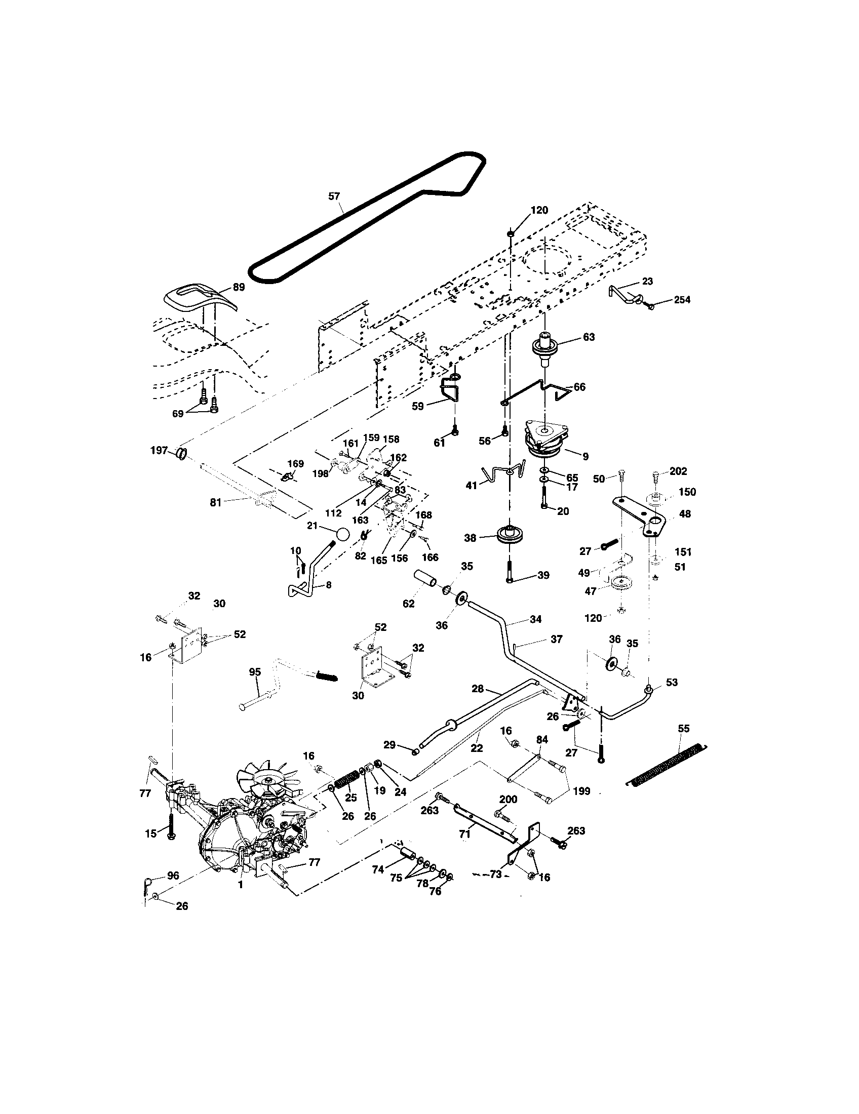 Ground Drive Diagram and Parts List for 917273643  Craftsman Lawn Tractor