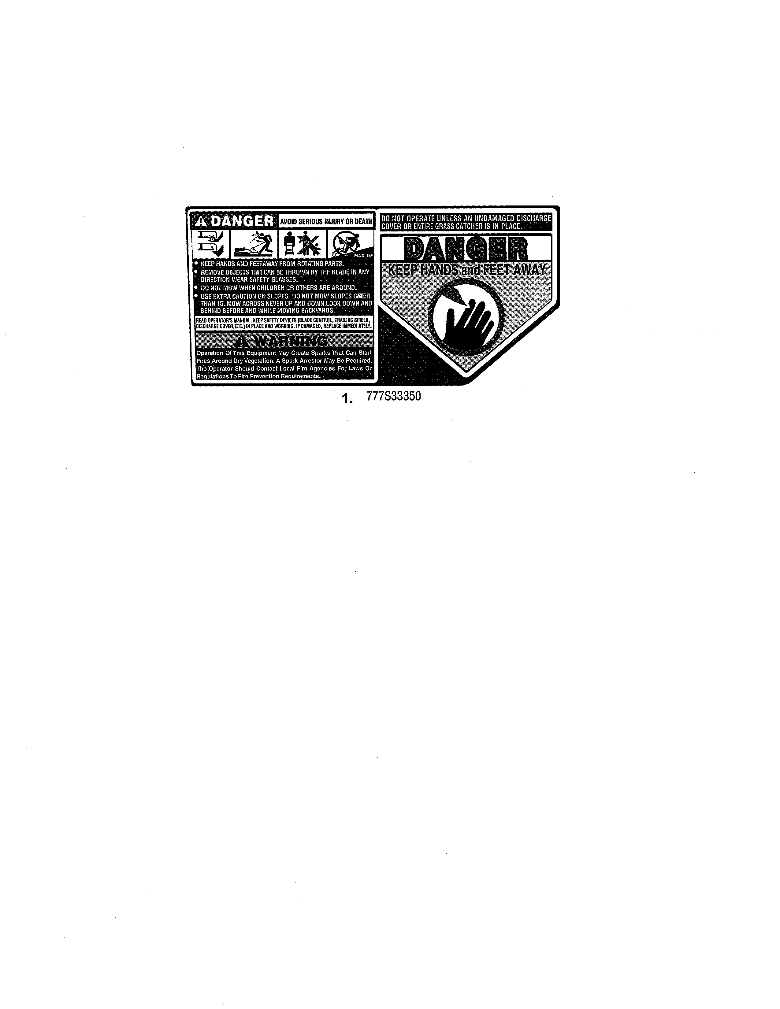 Decals Diagram and Parts List for 247998161  Craftsman Lawn Mower