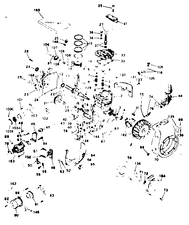 Unit Parts Diagram and Parts List for 143647032  Craftsman Engine