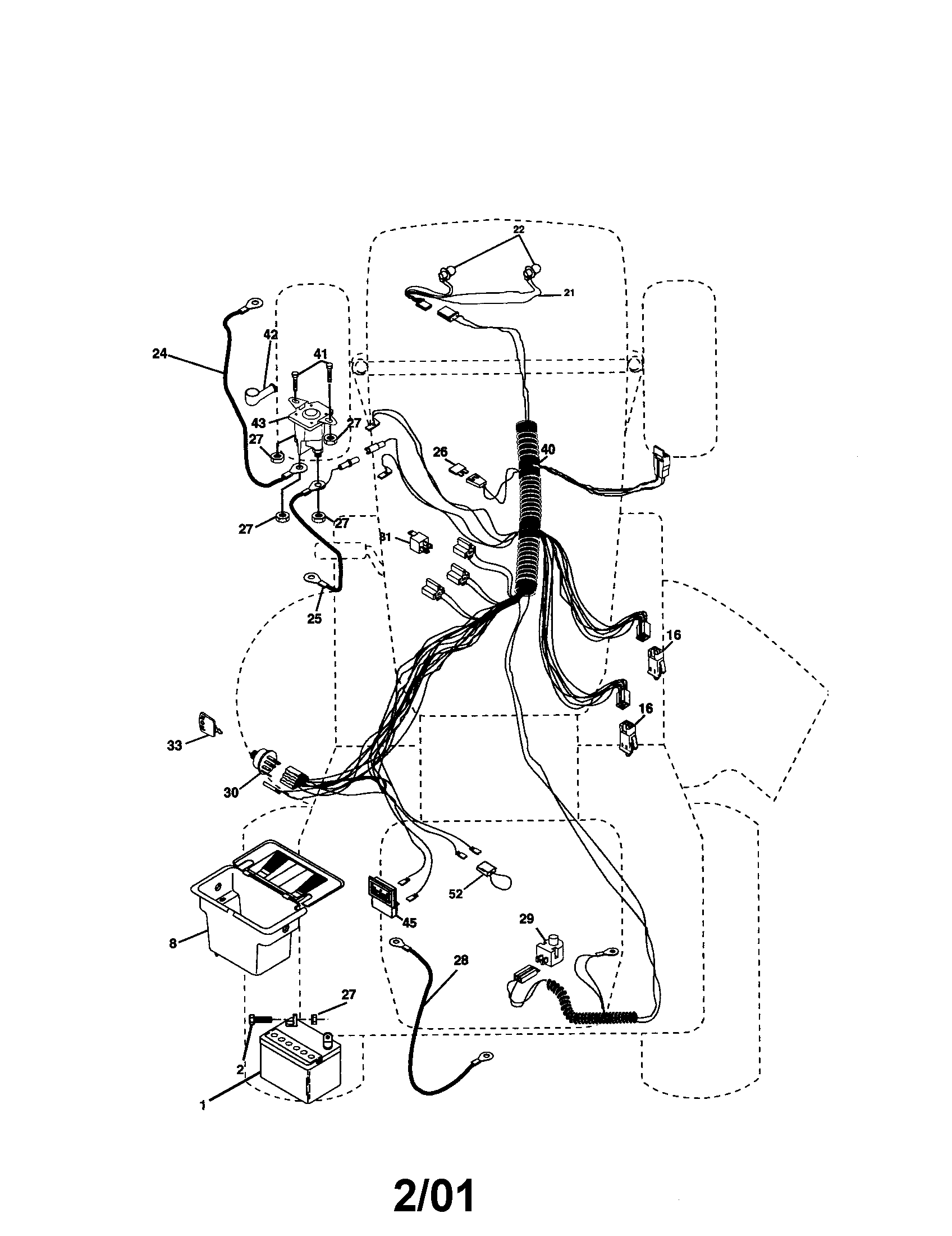 Electrical Diagram and Parts List for 917272080  Craftsman Lawn Tractor