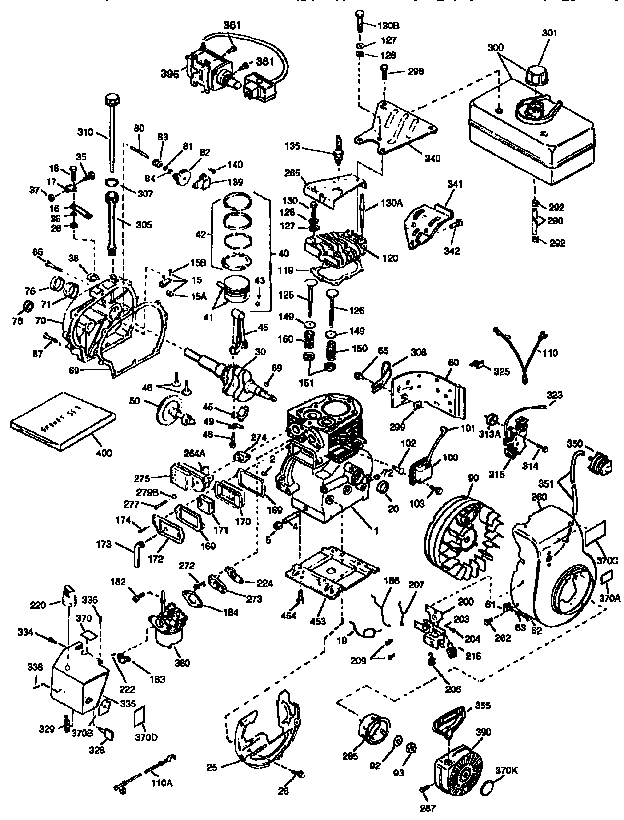 Engine 143.977001 (71/143) Diagram and Parts List for 143977001  Craftsman Engine