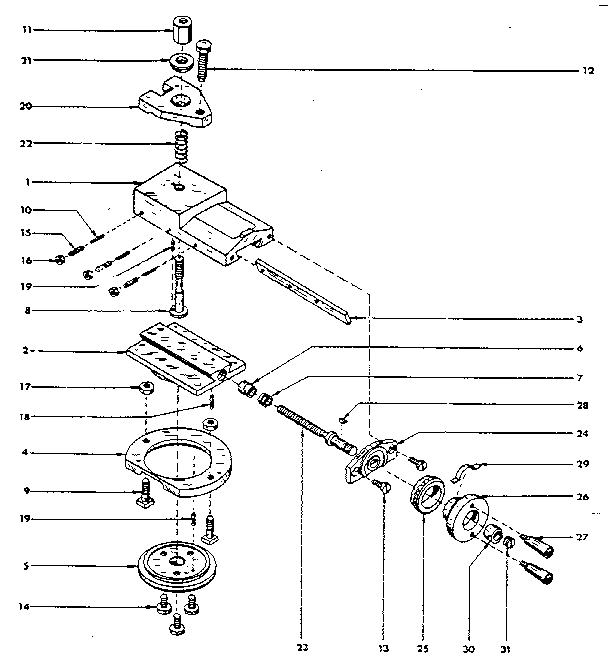 Compound Diagram and Parts List for 5492892  Craftsman Lathe