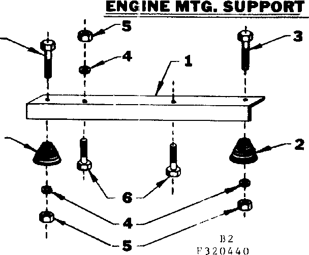 Engine Mtg. Support Diagram and Parts List for 580320440  Craftsman Engine