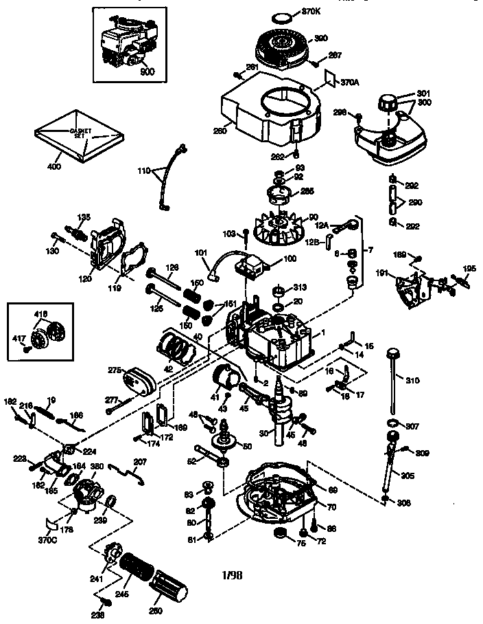 Engine 143.98504 Diagram and Parts List for 143985504  Craftsman Engine