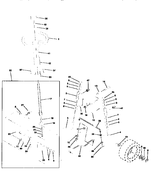 Steering Assembly Diagram and Parts List for 917256810  Craftsman Lawn Tractor