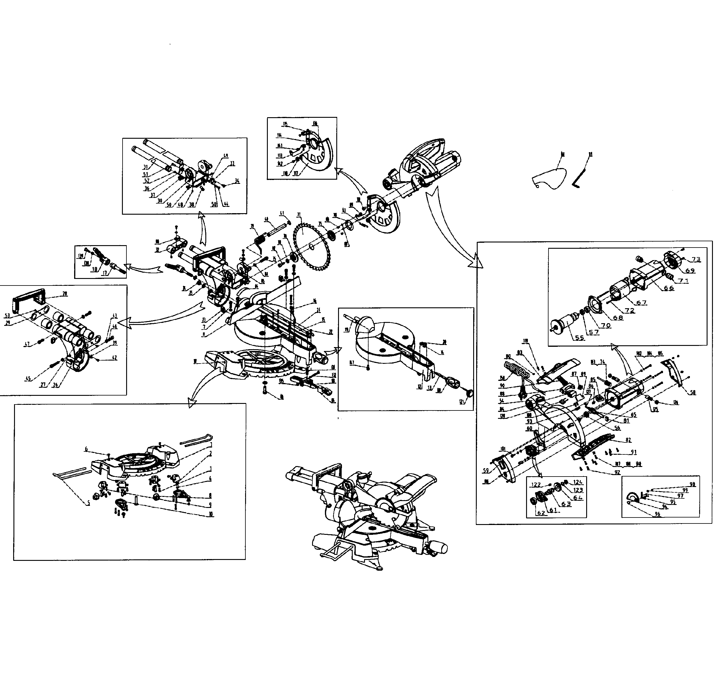 Miter Saw Diagram and Parts List for 12632563  Craftsman Miter Saw