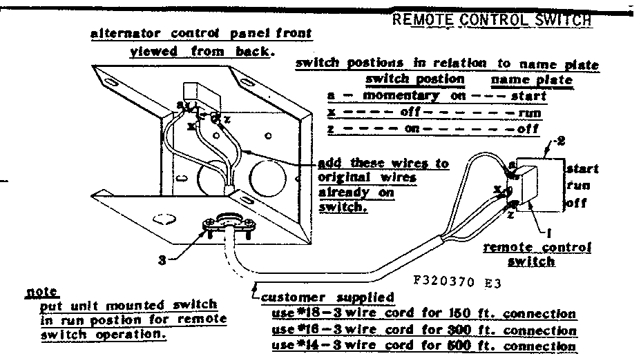Remote Control Switch Diagram and Parts List for 580320370  Craftsman Engine