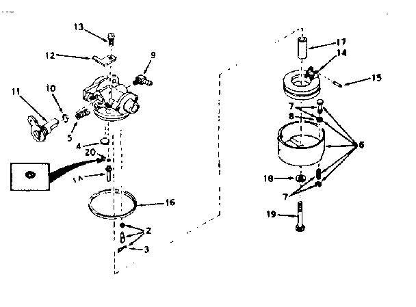Carburetor Diagram and Parts List for 143207062  Craftsman Engine