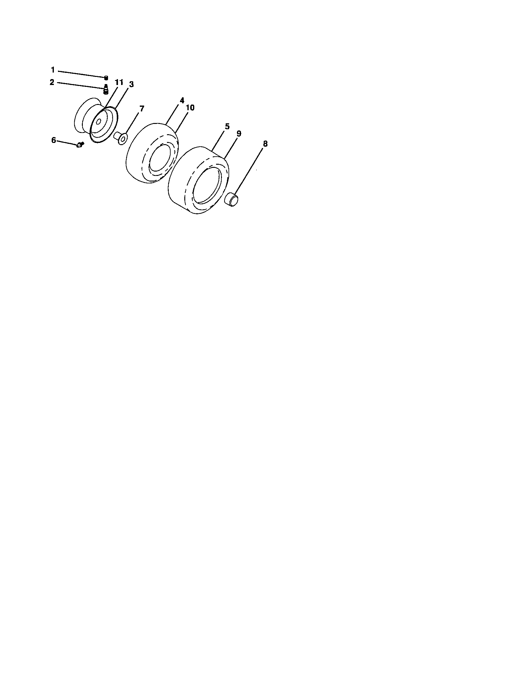 Wheels And Tires Diagram and Parts List for 917276910  Craftsman Lawn Tractor