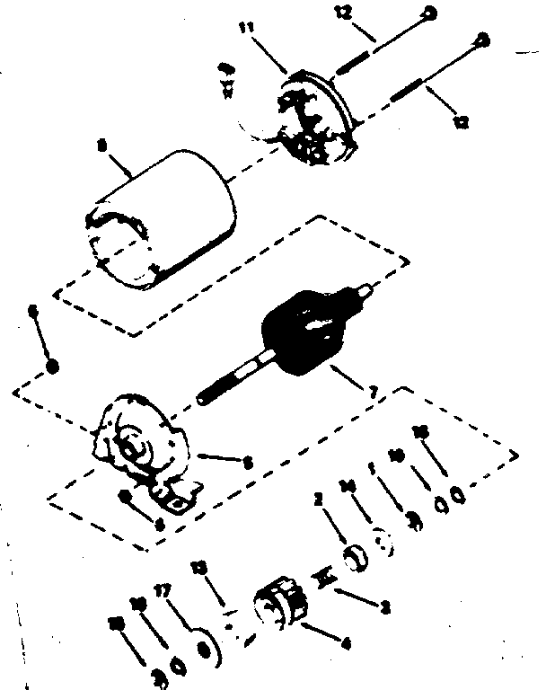 Electric Starter Motor No. 34834 Diagram and Parts List for 143364042  Craftsman Engine