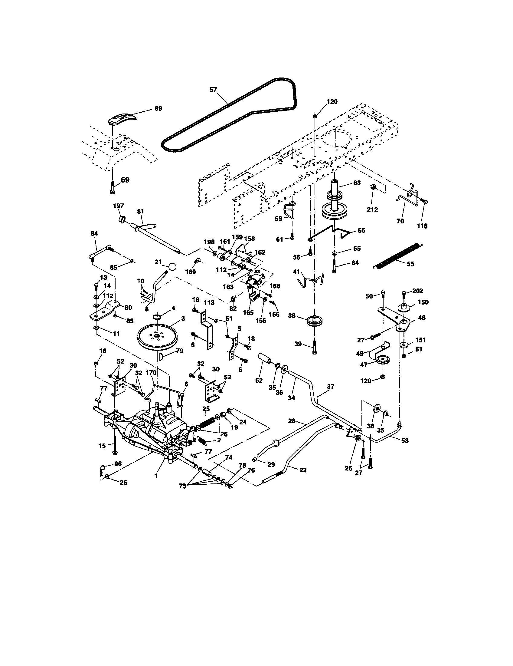 Ground Drive Diagram and Parts List for 917275390  Craftsman Lawn Tractor