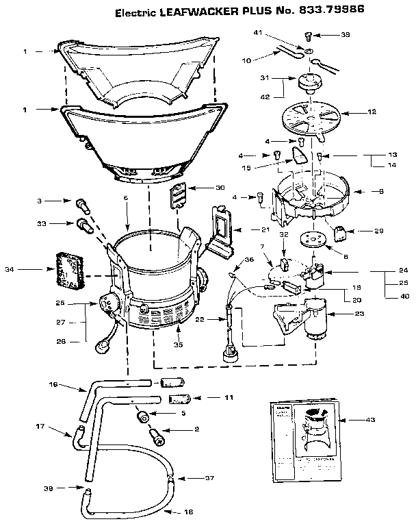 Replacement Parts Diagram and Parts List for 83379986  Craftsman Trimmer