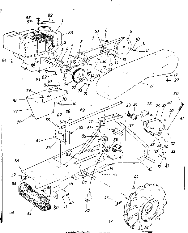 Engine Diagram and Parts List for 247299780  Craftsman Tiller