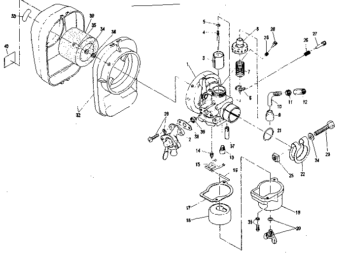 Carburetor Diagram and Parts List for 636796232  Craftsman Trimmer