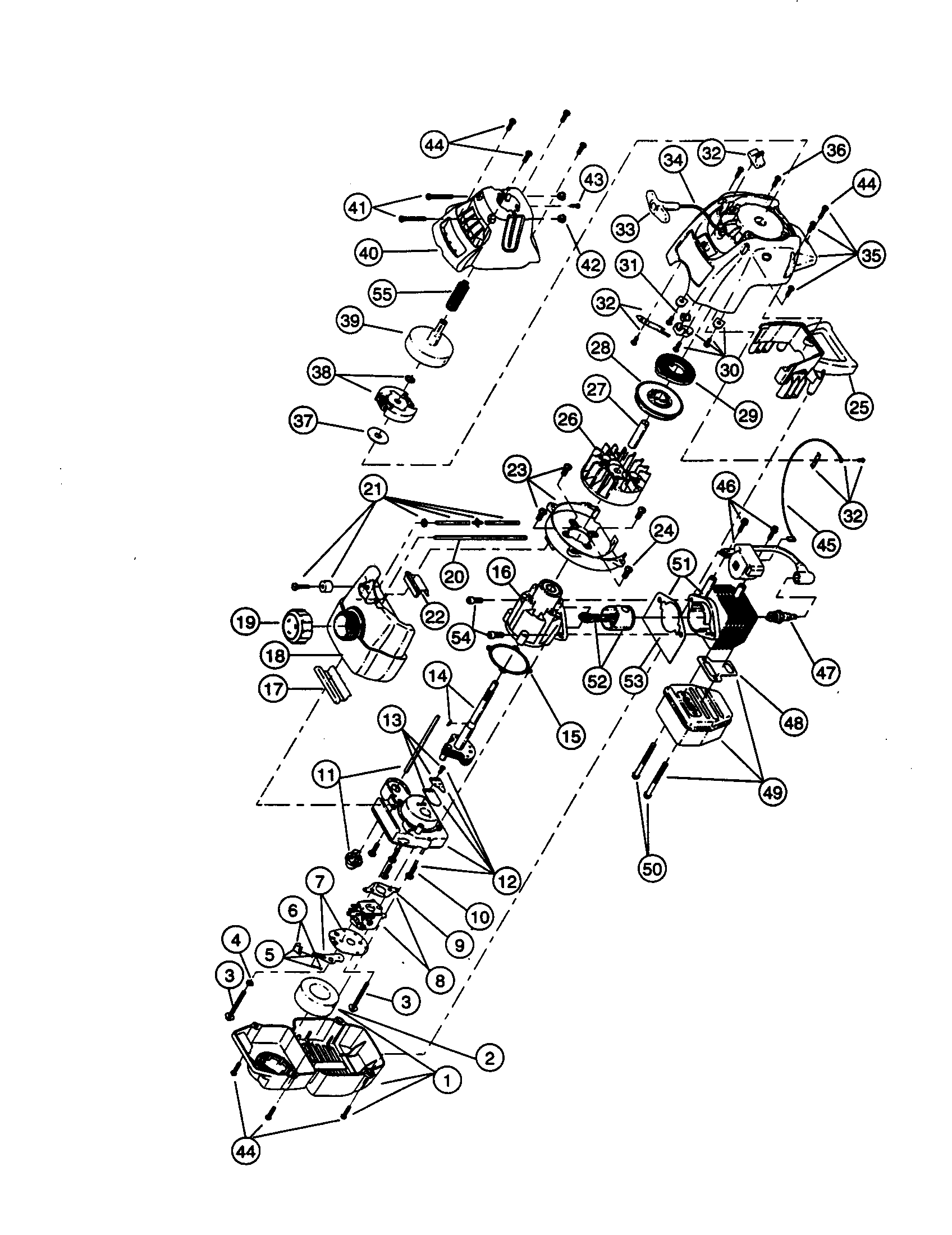 Engine Diagram and Parts List for 316790111  Craftsman Trimmer