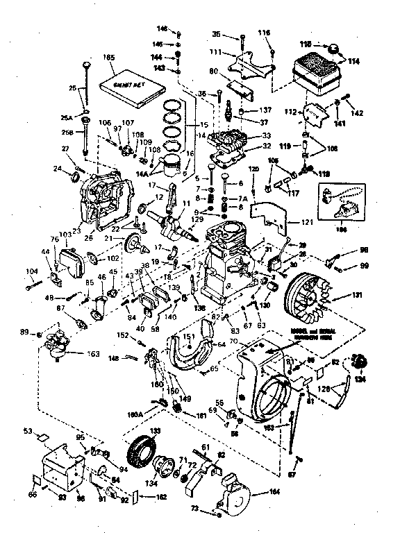 Engine Diagram and Parts List for 143764022  Craftsman Engine
