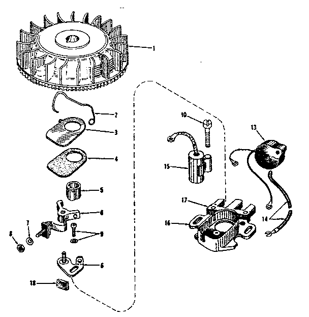 Magneto (phelon F-3220-g) Diagram and Parts List for 14313251  Craftsman Engine