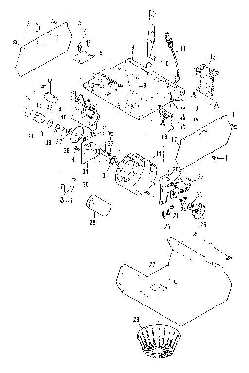 Chassis Assembly Diagram and Parts List for 139664753  Craftsman Garage Door Opener