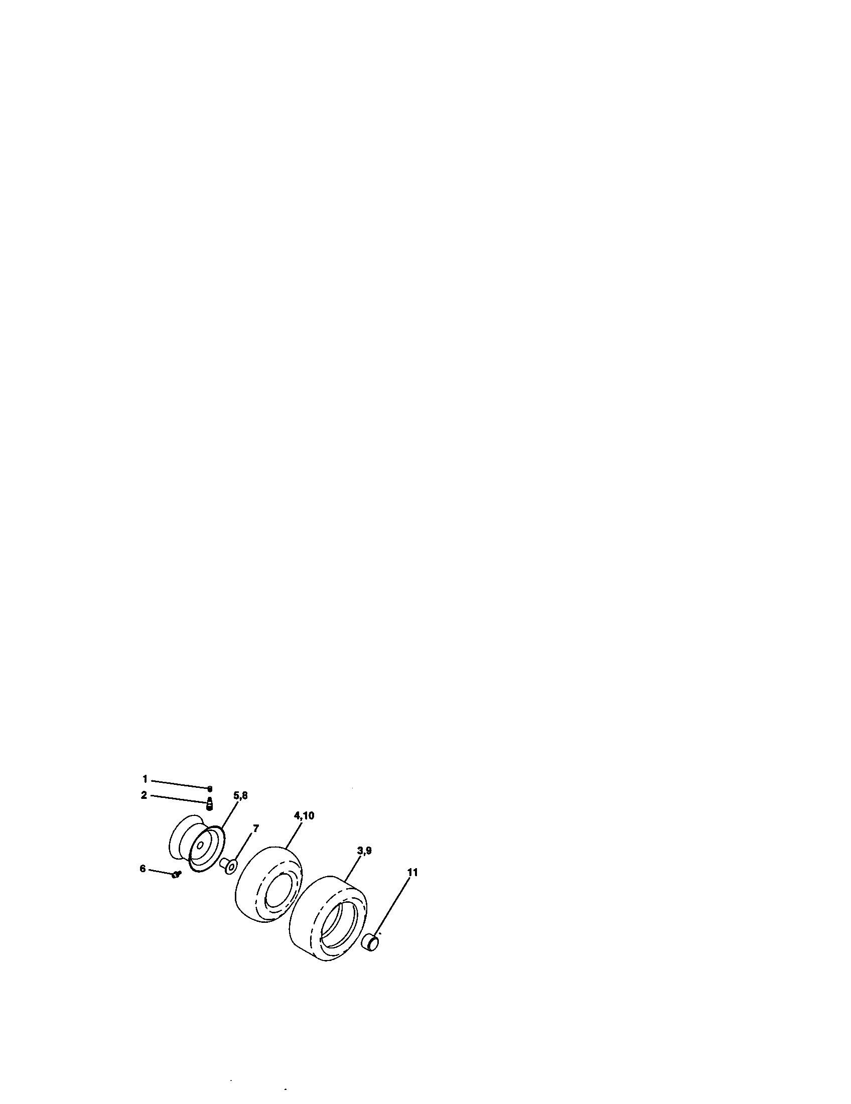 Wheels And Tires Diagram and Parts List for 917271111  Craftsman Lawn Tractor