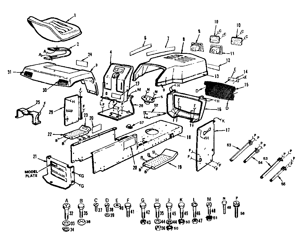 Enclosures Diagram and Parts List for 917252641  Craftsman Lawn Tractor