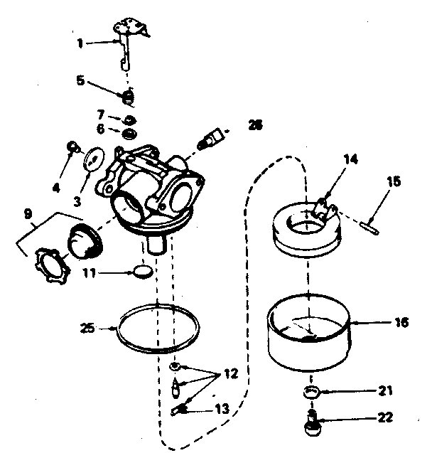 Carburetor 632099 Diagram and Parts List for 143374392  Craftsman Engine