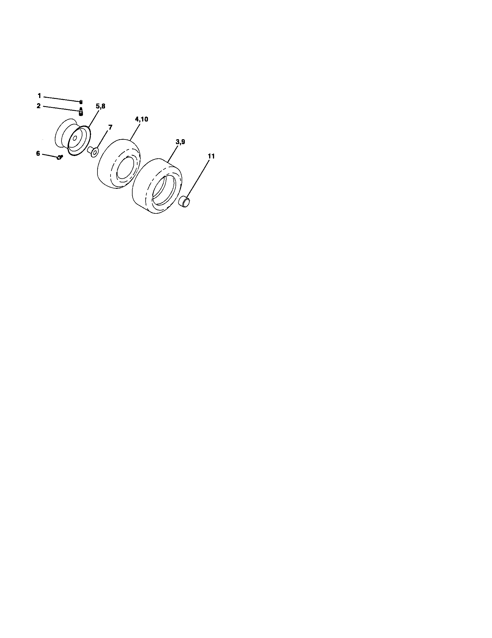 Wheels And Tires Diagram and Parts List for 917275660  Craftsman Lawn Tractor