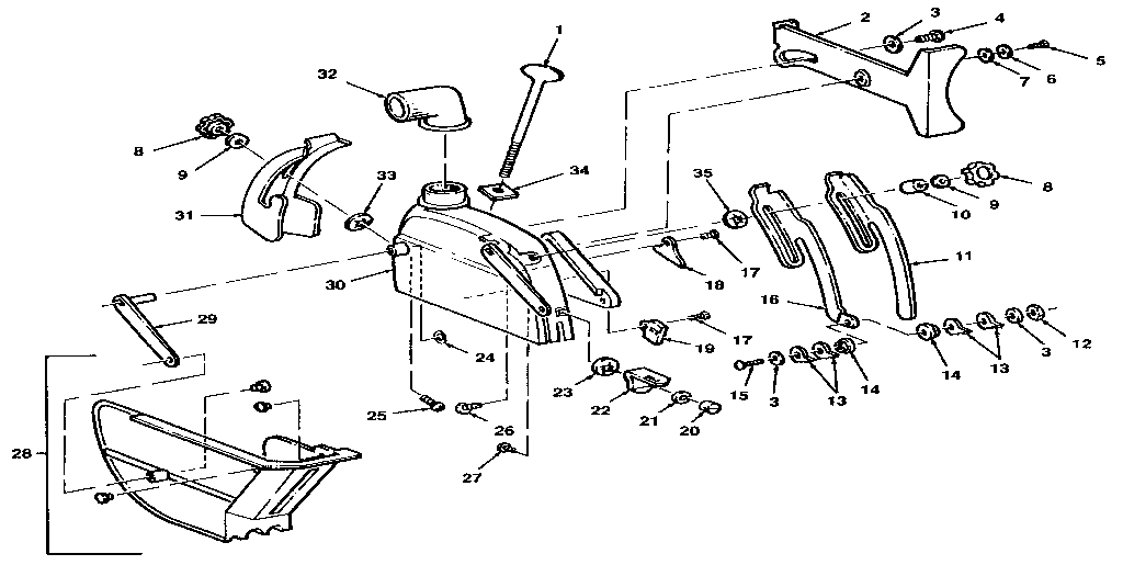 Figure 2 - Guard Diagram and Parts List for 9-29012(GUARDKIT)  Craftsman Saw