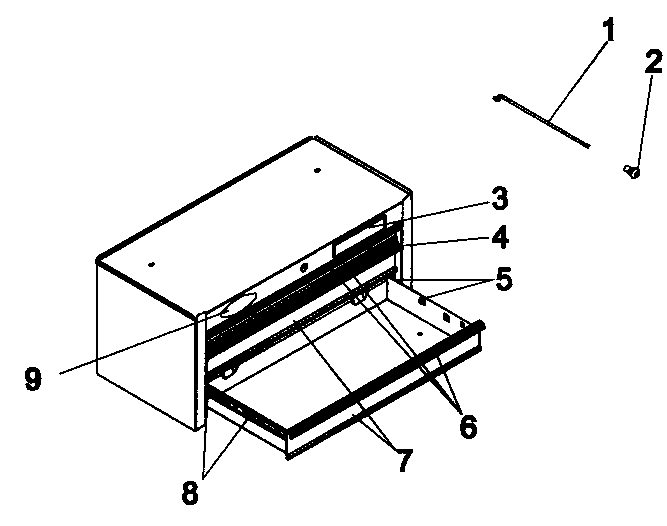 Chest Diagram and Parts List for 706957252  Craftsman Tool Stand & Cart