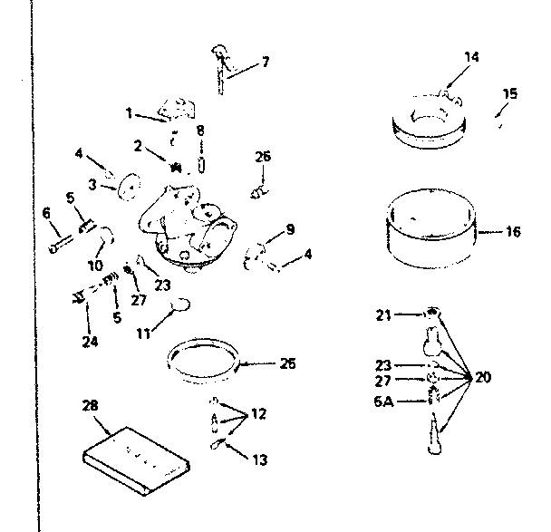 Carburetor No. 632370 Diagram and Parts List for 143786062  Craftsman Engine