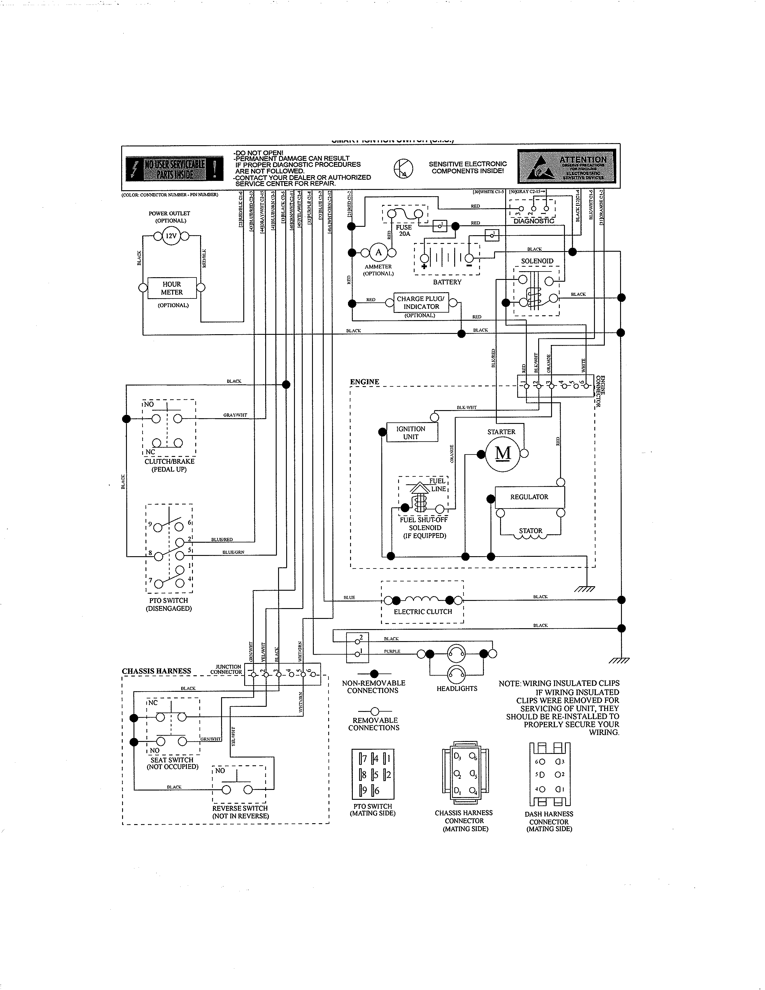 Schematic Diagram Diagram and Parts List for 917204031  Craftsman Lawn Tractor